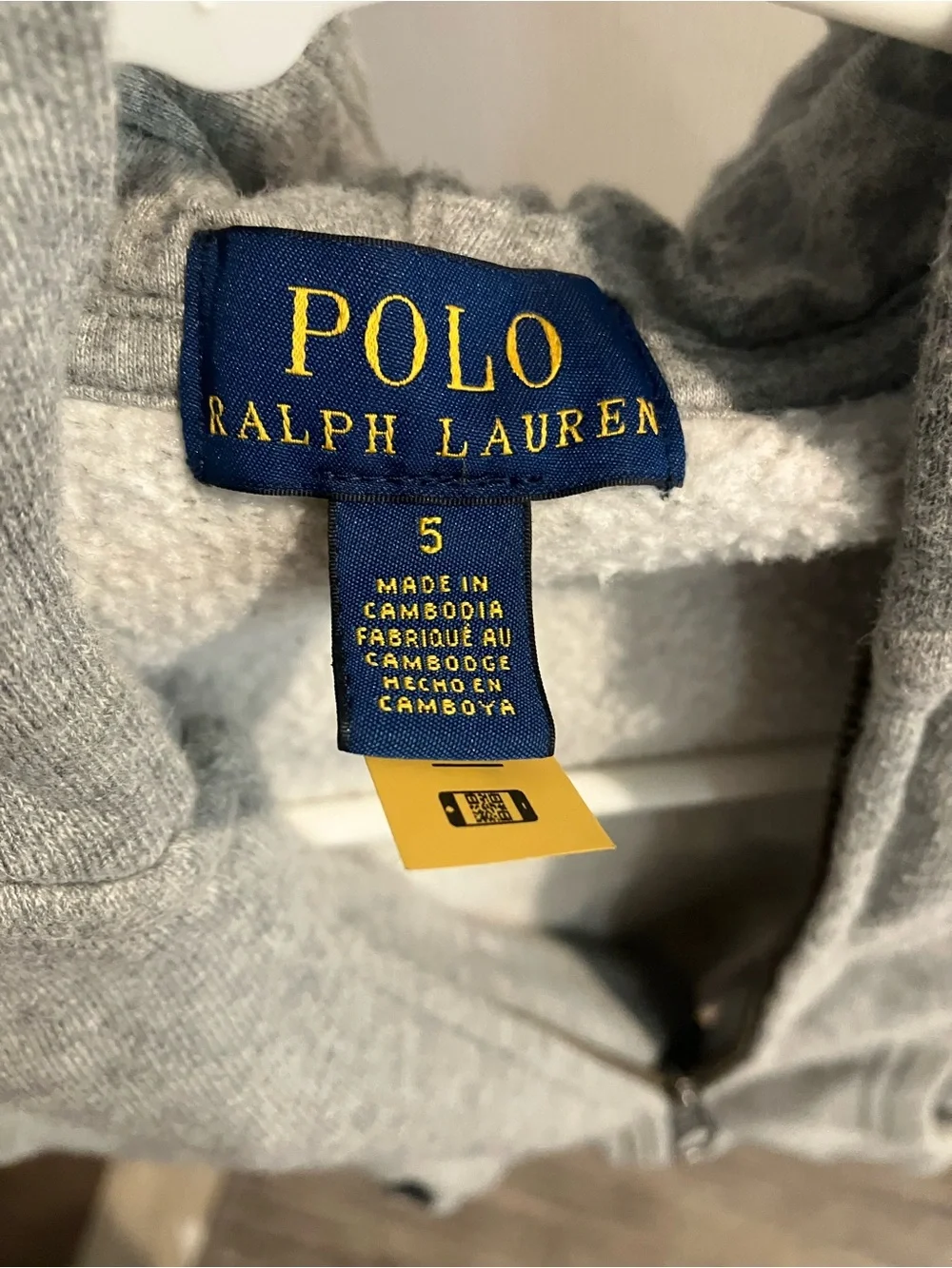 Polo Ralph Lauren Kids Gray Zip Front Hooded Sweatshirt